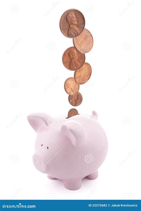 Piggy bank with coins stock photo. Image of drop, dollar - 22575682