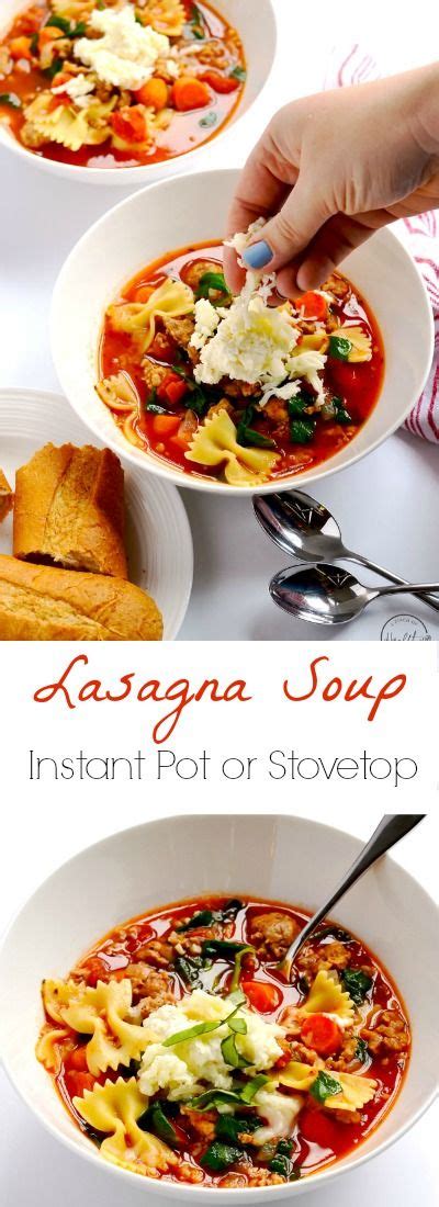 Healthy Lasagna Soup Stovetop Recipe Healthy Lasagna Comfort Soup Recipes Healthy