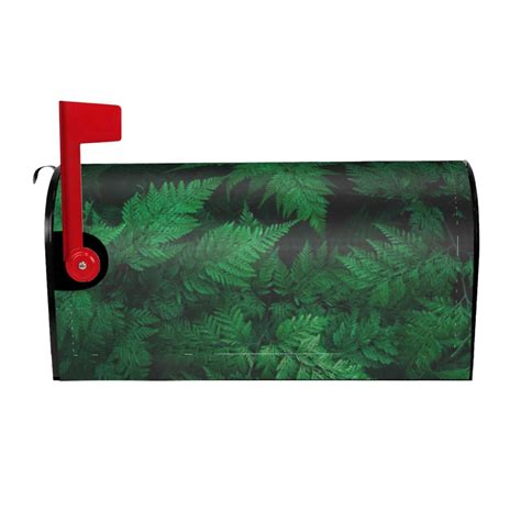 Bingfone Green Leave Fern Magnetic Mailbox Cover Standard Size For