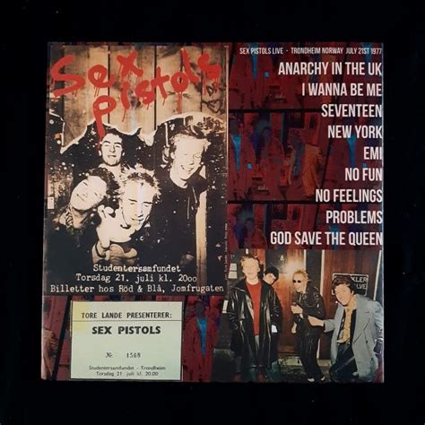 Sex Pistols Live In Trondheim July 21st 1977 Gatefold Poster LP