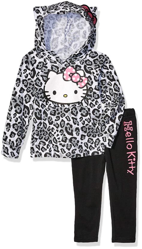 Hello Kitty Big Girls 2 Piece Hoodie And Pant Legging Set Black 12