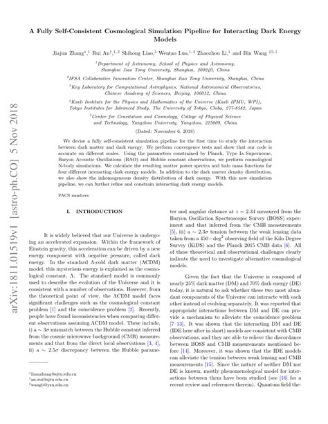 Pdf A Fully Self Consistent Cosmological Simulation Pipeline For