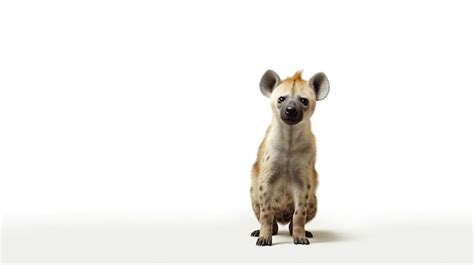 Foto De Una Linda Hiena Aislada Sobre Fondo Blanco Foto Premium