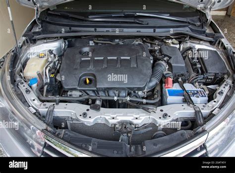 automobile engine    front parts stock photo alamy