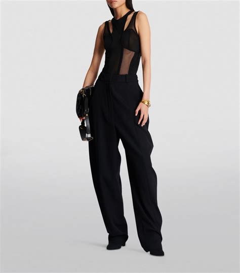 Womens Balmain Black Cut Out Bodysuit Harrods Uk