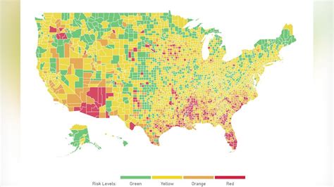 Color-coded interactive map illustrates COVID-19 risk level by county ...