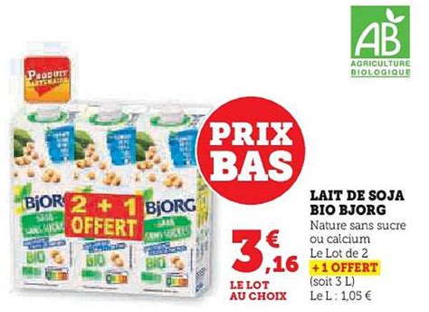 Promo Lait De Soja Bio Bjorg Chez Super U Icatalogue Fr