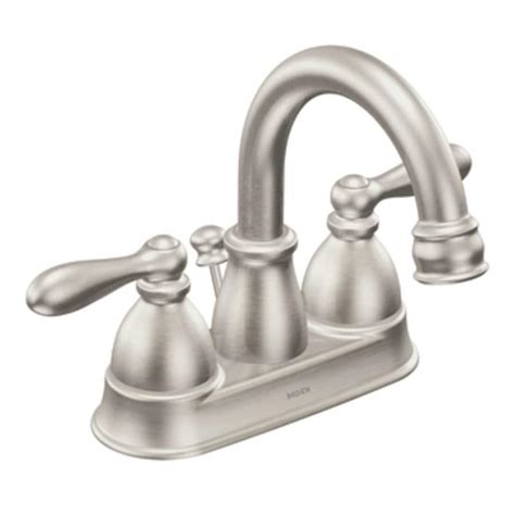 Moen Caldwell Spot Resist Brushed Nickel 2 Handle 4 In Centerset Watersense Bathroom Sink Faucet