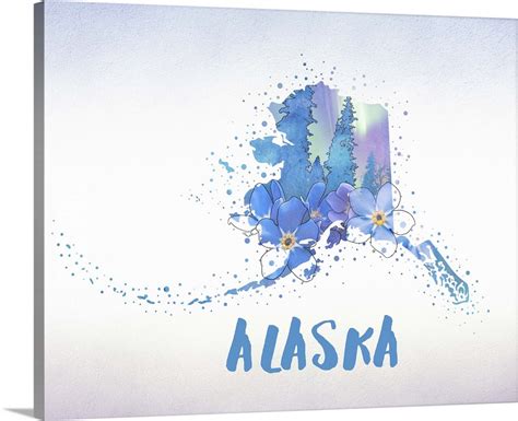 Alaska State Flower (Forget-Me-Not) Wall Art, Canvas Prints, Framed ...