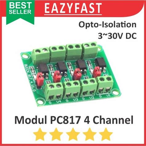 Jual Modul Optocoupler PC817 4Ch 4 Ch Chanel Channel Opto Coupler