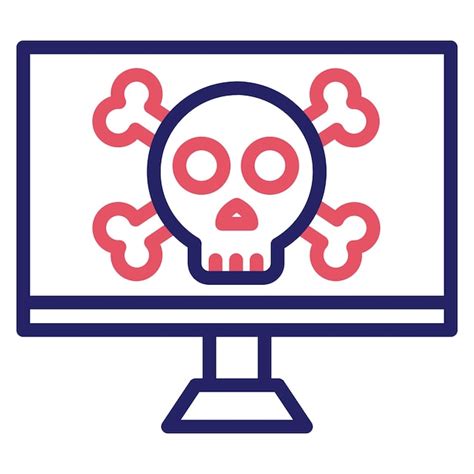 Ilustración Del Icono Del Vector De Ataque Cibernético Del Conjunto De Iconos De Seguridad