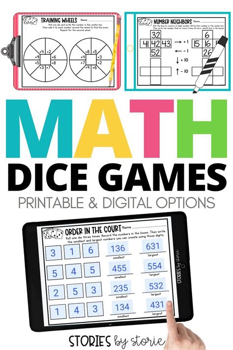 Math Dice Games Printable