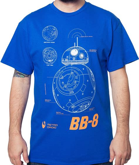 Star Wars Force Awakens Bb 8 Schematic T Shirt Cool Tee Shirts T