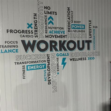 Workout Vinyl Gym Wall Decal Inspirational Words Gym Decal Fitness