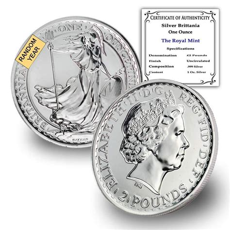 1 Oz Random Year British Silver Britannia Coin Our Choice Royalty