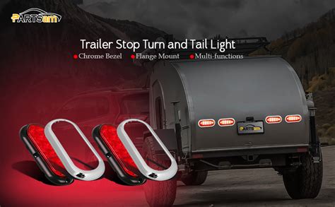 Amazon Partsam Pcs Oval Chrome Trailer Truck Red Led