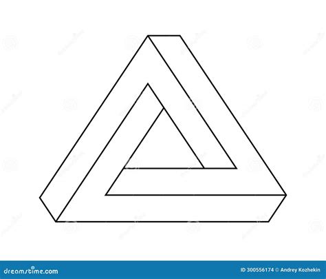 Impossible Triangle Eternal Figure Penrose Optical Illusion Stock