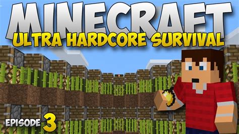 Minecraft Ultra Hardcore Survival Automated Sugar Cane Farm