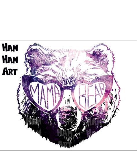 Bear Whit Glasses Momma Mom Mama Bear Sublimation Transfer Etsy