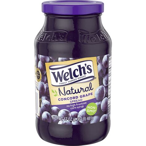 Welchs Natural Concord Grape Spread Peanut Butter Jelly And Spreads