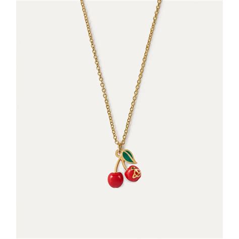 Vivienne Westwood Ladies Gold Tone Misty Cherry Necklace Jewellery