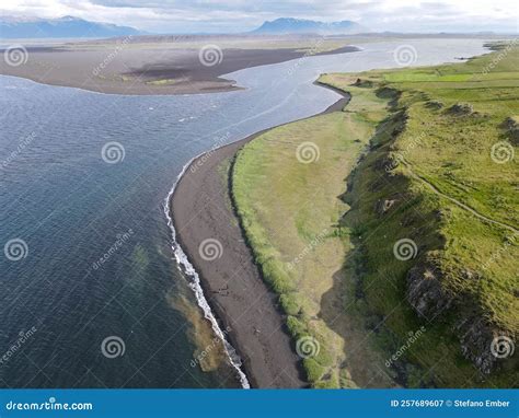 Drone View At The Coast Near The Rock Formation Of Hvitserkur In