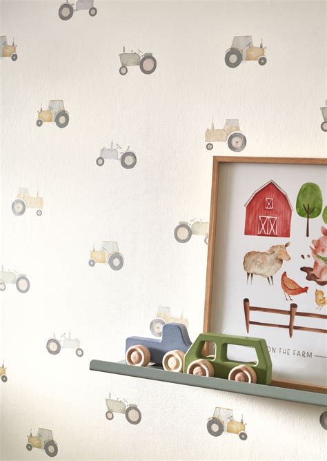 Vintage Tractor Naturel From Casadeco Wallpassion