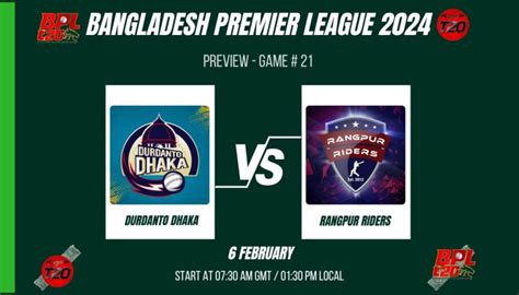 BPL 2024 Match 21 Durdanto Dhaka Vs Rangpur Riders Preview Pitch