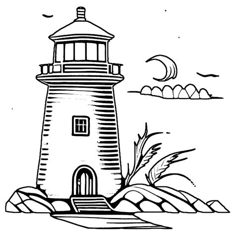 Lighthouse Coloring Page · Creative Fabrica