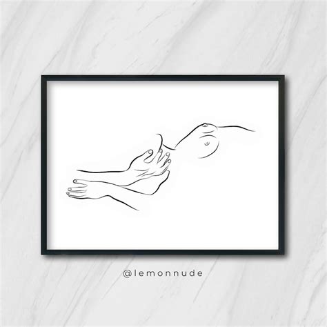 Sensual Touch Intimacy Sex Line Art Minimalism Black And Etsy