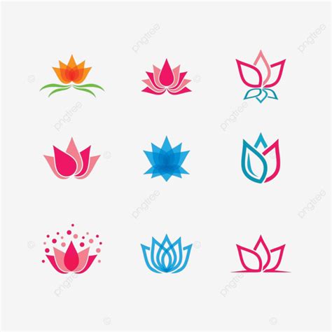 Lotus Symbol Vector Icon Feminine Petal White Vector Feminine Petal