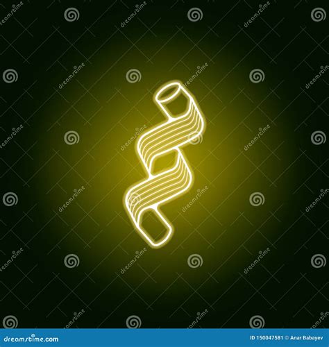 Pasta Twisted Outline Icon In Neon Style Elements Of Spaghetti Line