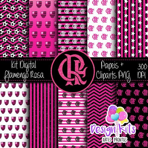 Papel Digital Flamengo Png - Flamengo rosa, kit digital, papeis , cliparts png | Elo7 Produtos ...