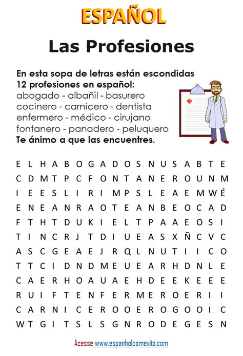 Caca Palavras Em Espanhol - Caça-Palavras Em Espanhol