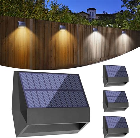 Bridika Solar Fence Lights Led Solar Wall Lights Outdoor Ip