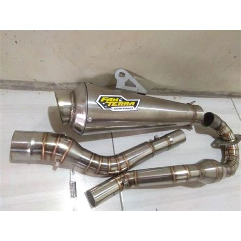 Jual Knalpot CRF KLX D Tracker Racing Stainless Bass Gahar Jos