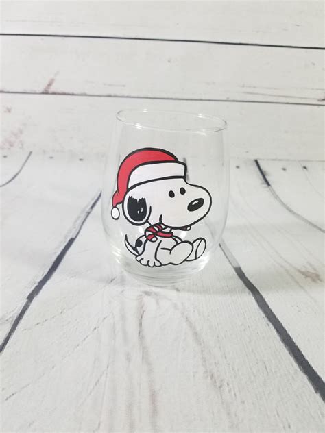 Baby Snoopy Christmas Wine Glass Snoopy Christmas Snoopy T