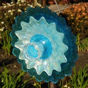 Shades Of Blue Glass Flower Yard Art Glass Flowers Outdoor Decor