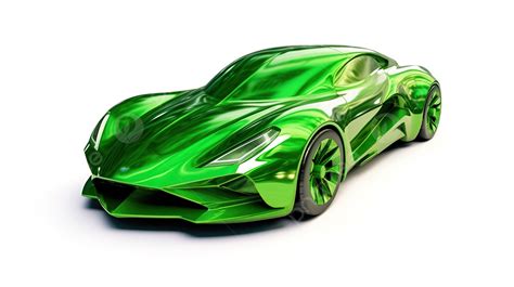 Fundo Supercarro Ecológico Em Cor Verde Em Uma Renderização 3d De Pano