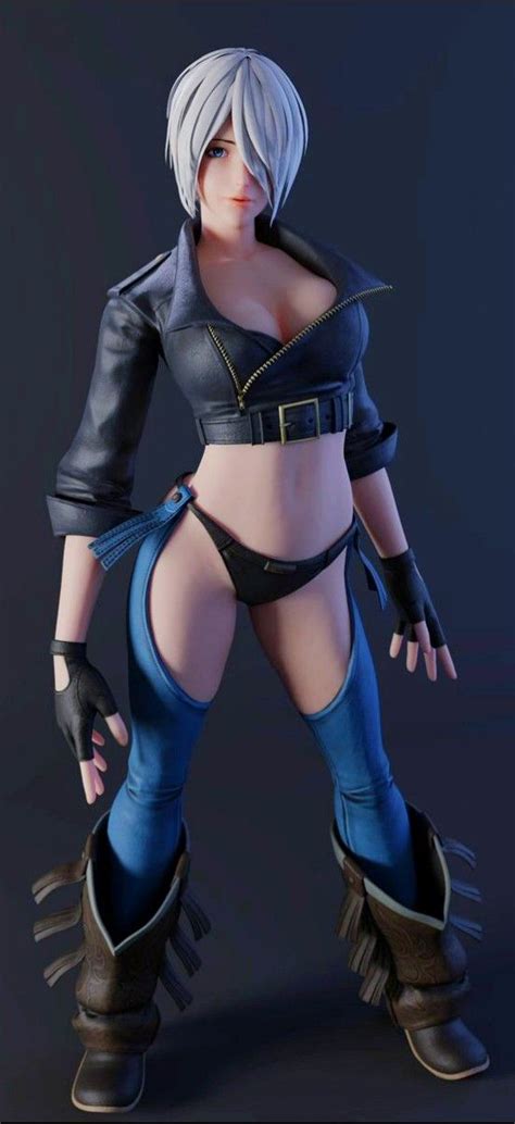 An Animated Female Character In Black And Blue Clothes With Her Hands