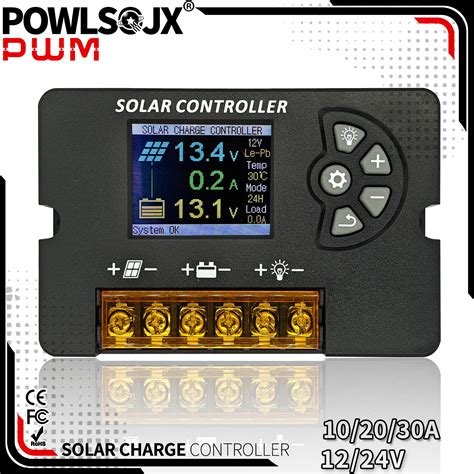 Powlsojx 12V 24V Pwm Solar Laderegler 10a 20a 30a Mit Farbigem LCD