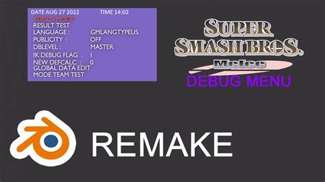 Super Smash Bros Melee Debug Menu Remake Blender Version Youtube