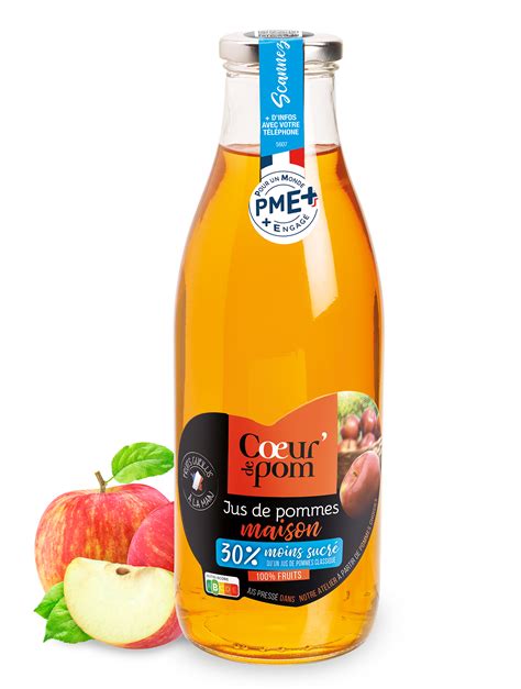 Pur Jus Moins Sucr Jus De Fruits Naturels Coeur De Pom