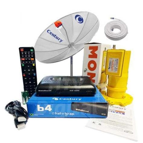 Antena Parab Lica Digital Century Kit Completo M Dia Box B