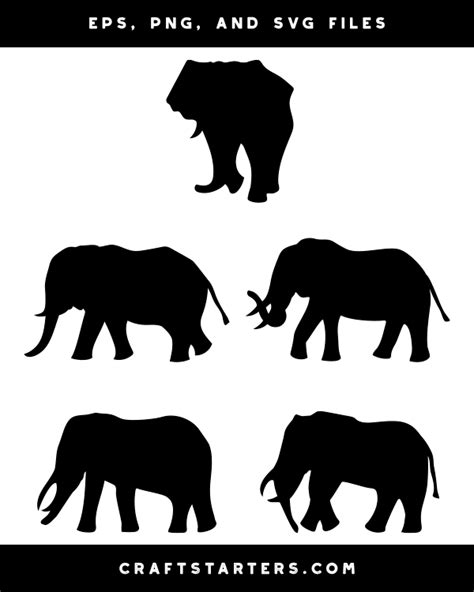 Walking Elephant Silhouette Clip Art