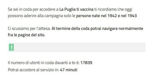 Assalto Al Portale La Puglia Ti Vaccina Migliaia In Coda E Tempi Di