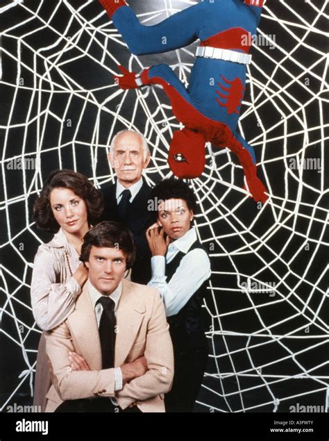 SPIDER-MAN CBS TV series with Nicholas Hammond in front as Spider-man and Ellen Bry as Julie ...