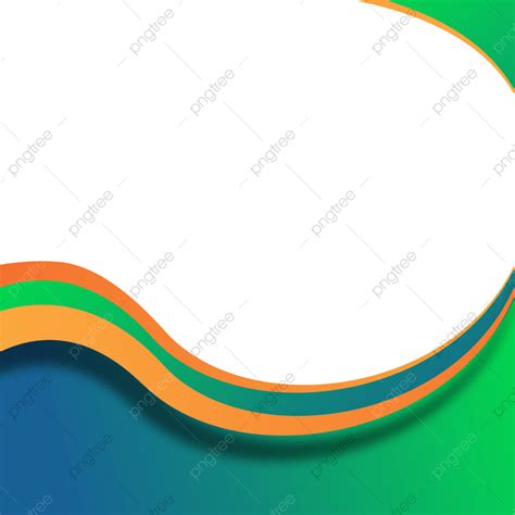 Green Wavy Business Wave Border Frame Banner Curved Shape On ...