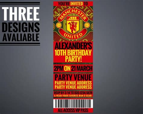 Manchester United Invitation Printable By Gamedayprintable