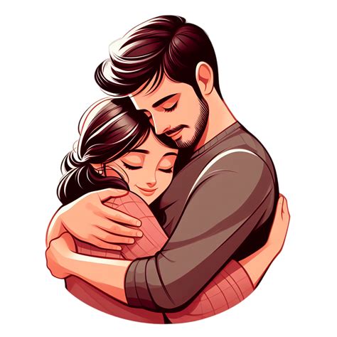 Ai Generated Hug Day Couple In Valentine Day Hugging 37253810 Png